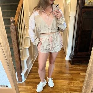 Cropped jacket windbreaker set